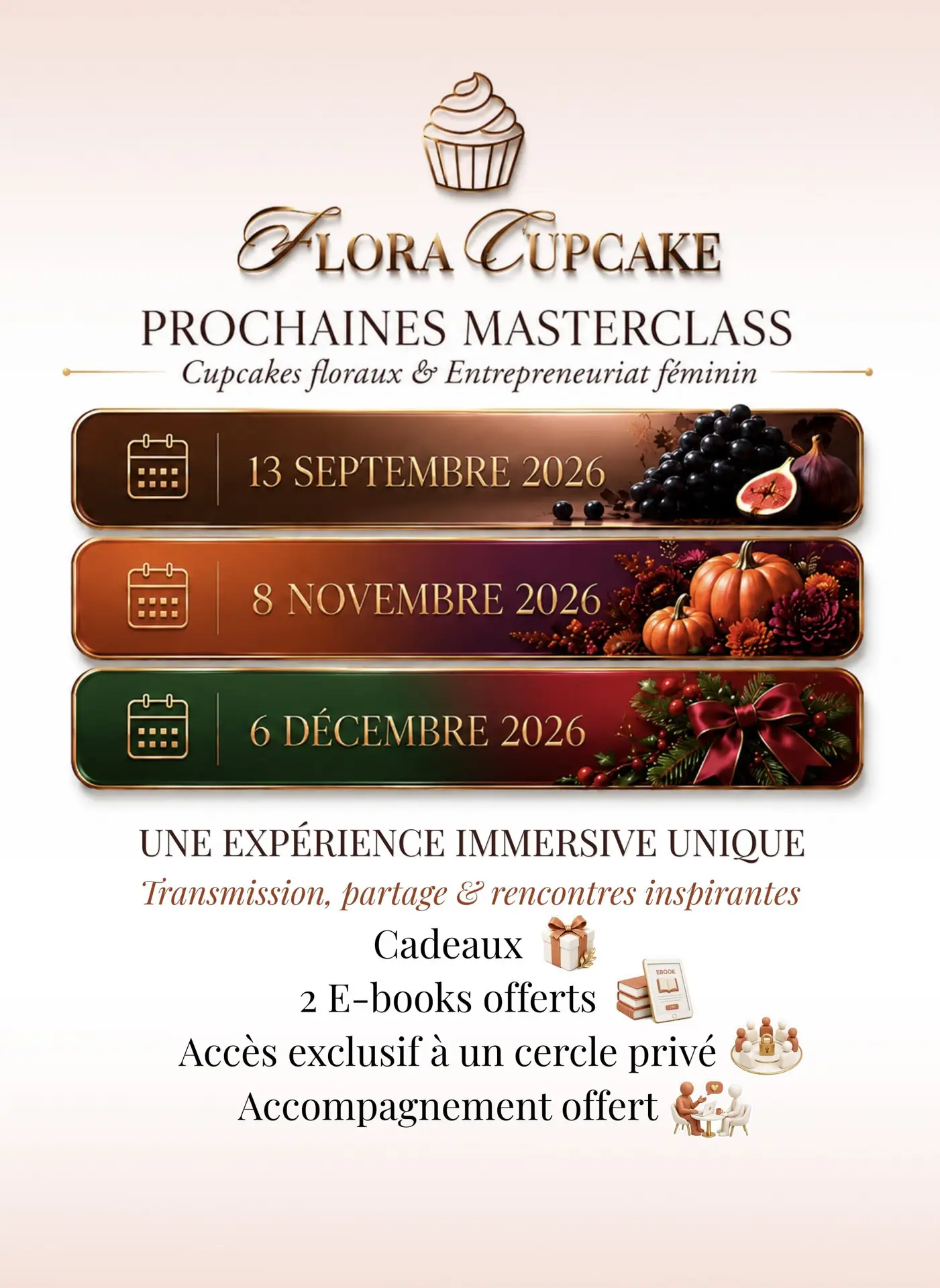 Masterclass cupcakes floraux